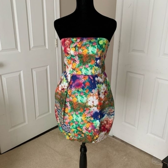 BARDOT Luxe Aquarium Print Dress, 4 - Picture 7 of 7